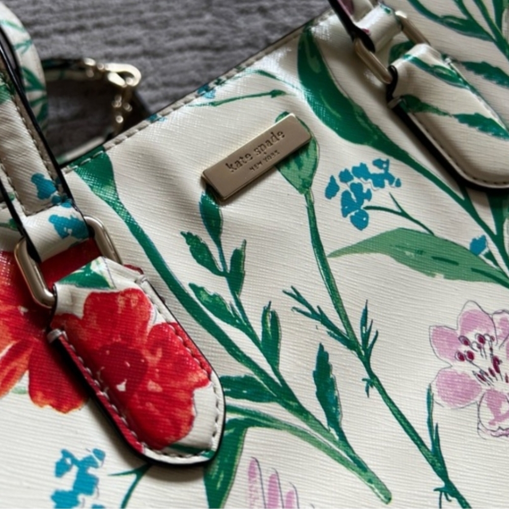 🔥LOW START🔥Kate Spade RARE Evangelie Laural Way Hummingbird & Floral Bag - Picture 10 of 16